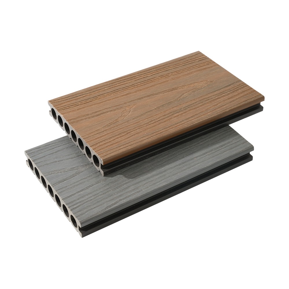 Co-extrusie WPC-terrasplanken met zeven gaten (enkelzijdige grove textuur)