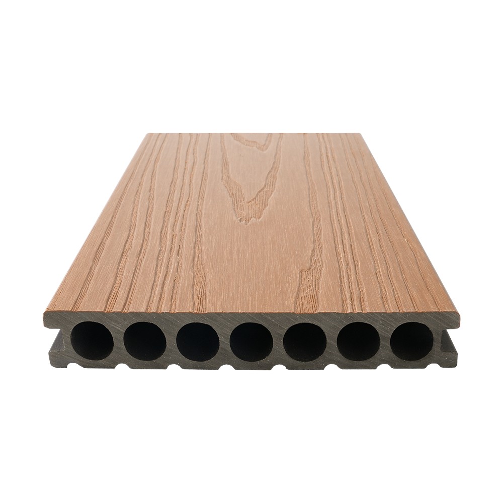 Co-extrusie WPC-terrasplanken met zeven gaten (enkelzijdige grove textuur)